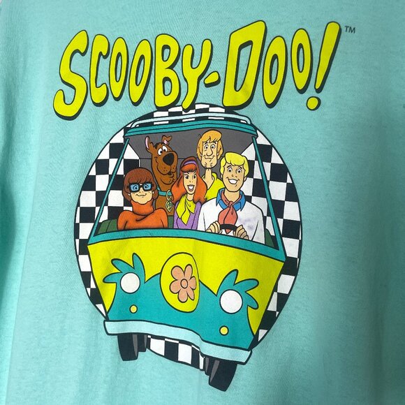 Scooby-Doo Cyan Mystery Machine Cotton Graphic T-Shirt Size XXL Halloween - Picture 3 of 5